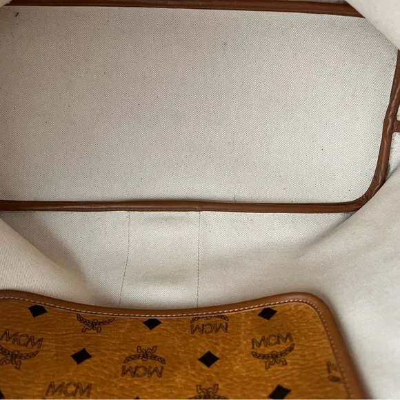MCM Cognac and Orange Visetos Tote - Picture 10 of 15